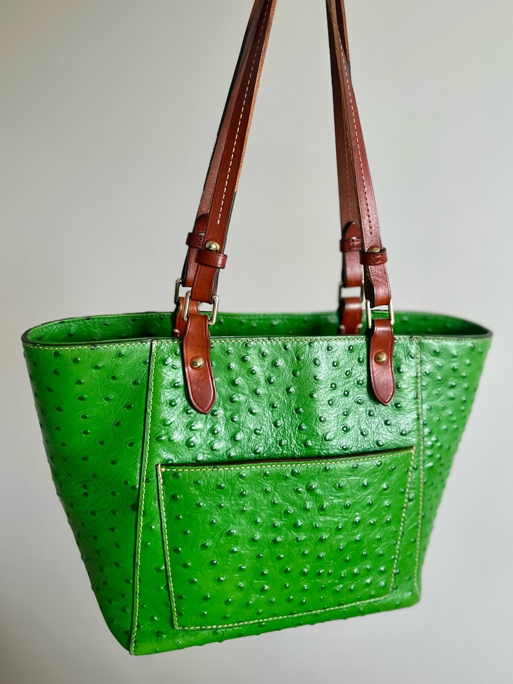 Dooney & Bourke Kelly Green Ostrich Tote - Picture 4 of 16